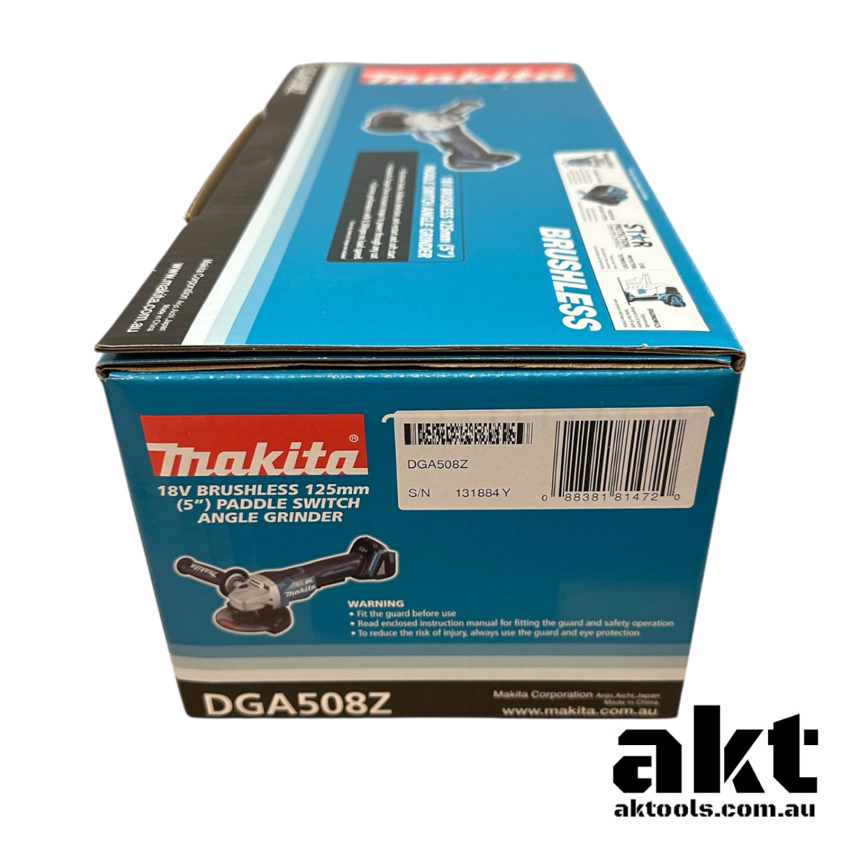 Makita 18V Brushless 125mm Angle Grinder Auto Brake Paddle Switch DGA508Z - AK TOOLS