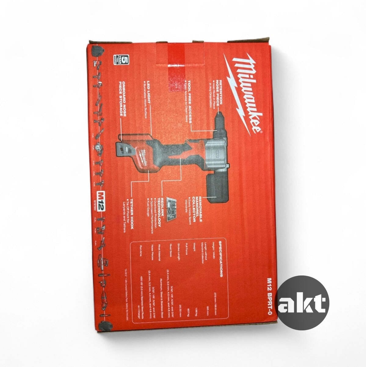 Milwaukee Pop Rivet Tool 12V Cordless M12BPRT-0 Skin Only