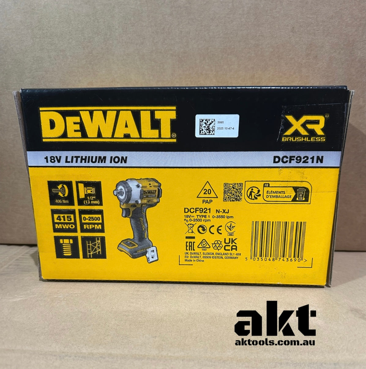 DeWALT DCF921N-XJ 18V Brushless 1/2inch XR Compact Impact Wrench