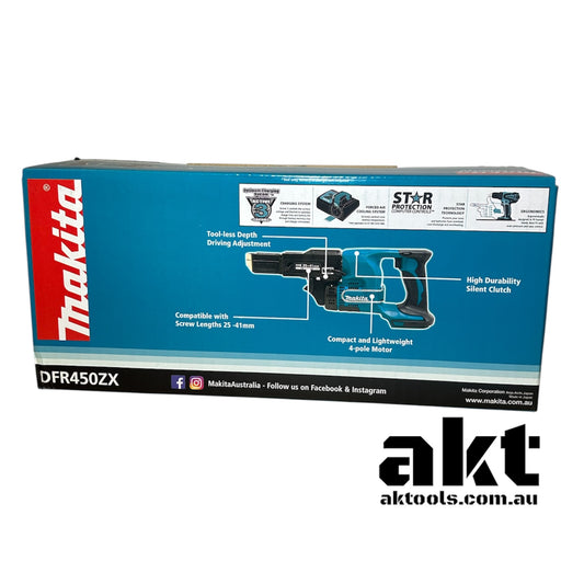 Makita DFR450ZX 18V Mobile Autofeed Screwdriver Plaster Collated Screw Gun