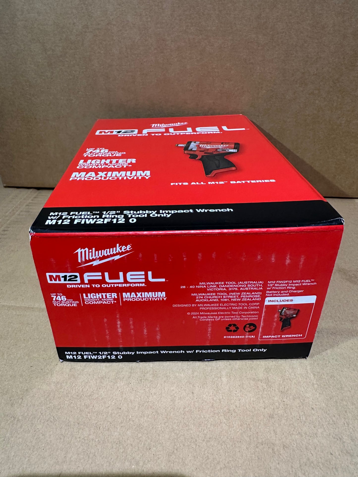 Milwaukee 1/2" Stubby Impact Wrench Friction Ring 12V M12FIW2F12-0 Skin