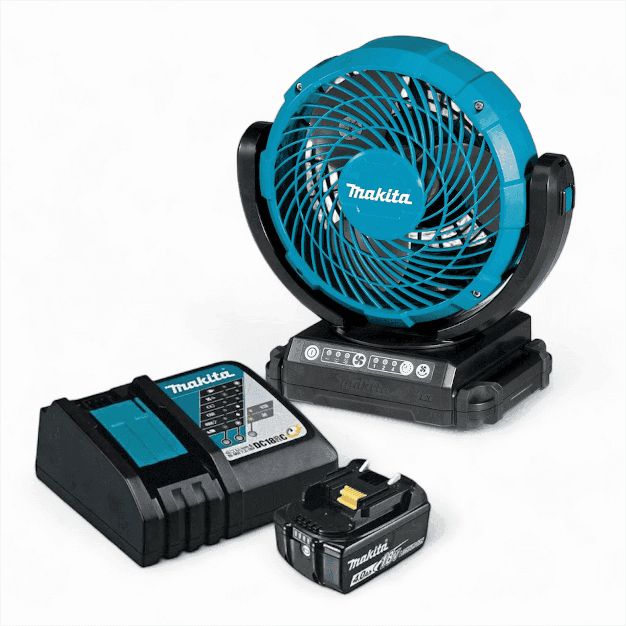 Makita 18V Cordless Fan Kit DCF102Z 4.0Ah Battery Rapid Charger