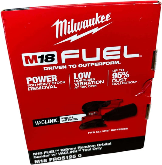 Milwaukee M18FROS1250 18V 125mm Random Orbital Sander with VACLINK - Skin Only