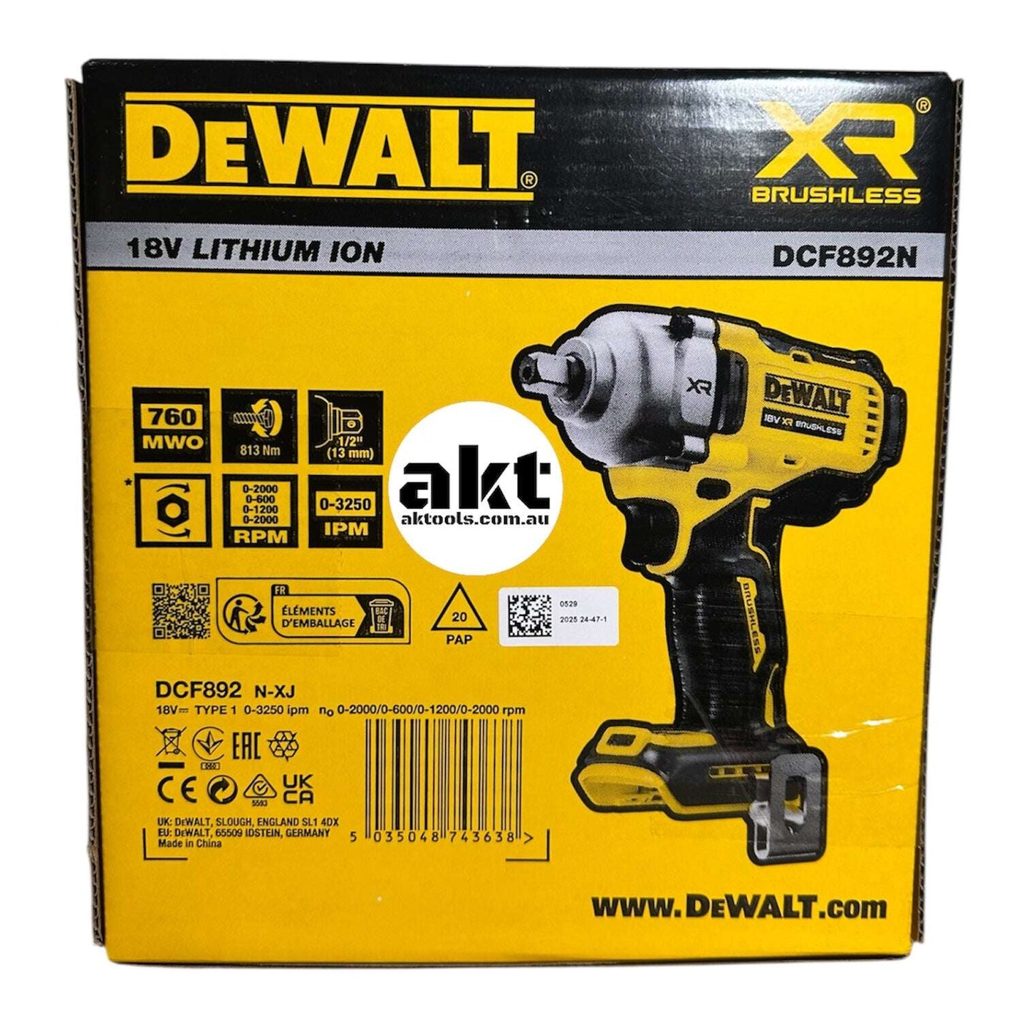 DeWalt DCF892N-XJ 18V 1/2" Impact Wrench Skin Only