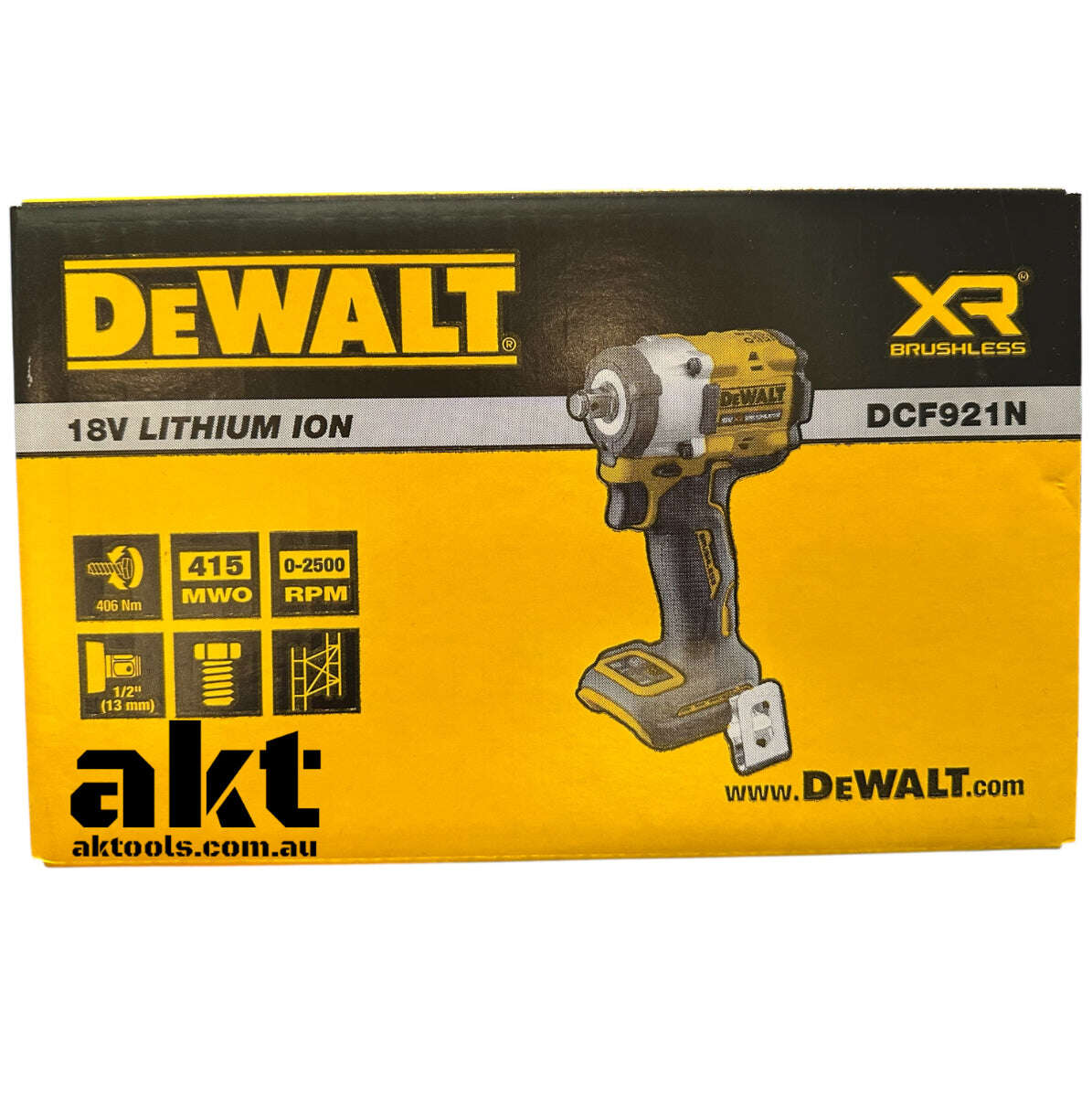 DeWALT DCF921N-XJ 18V Brushless 1/2inch XR Compact Impact Wrench AK TOOLS