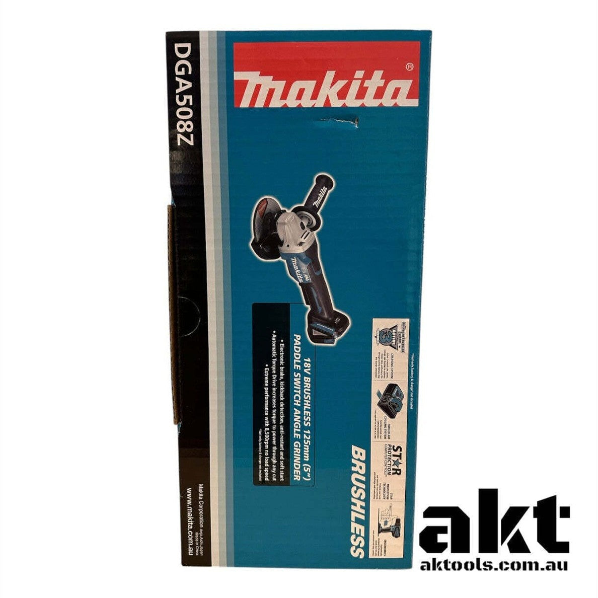 Makita 18V Brushless 125mm Angle Grinder Auto Brake Paddle Switch DGA508Z
