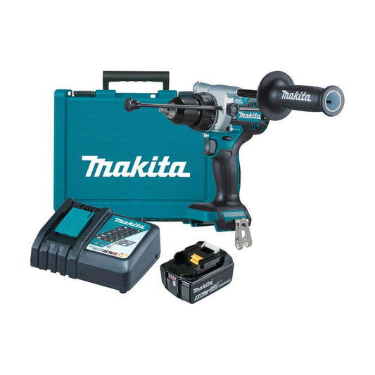 Makita 18V Cordless Hammer Drill Driver Kit with 5.0Ah Battery & Rapid Charger DHP486RTX1
