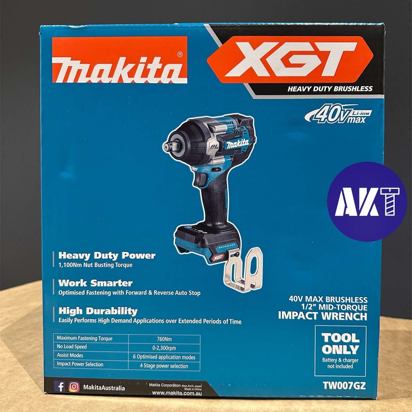 Makita 40V Max XGT 1/2" Impact Wrench Mid-Torque TW007GZ Skin