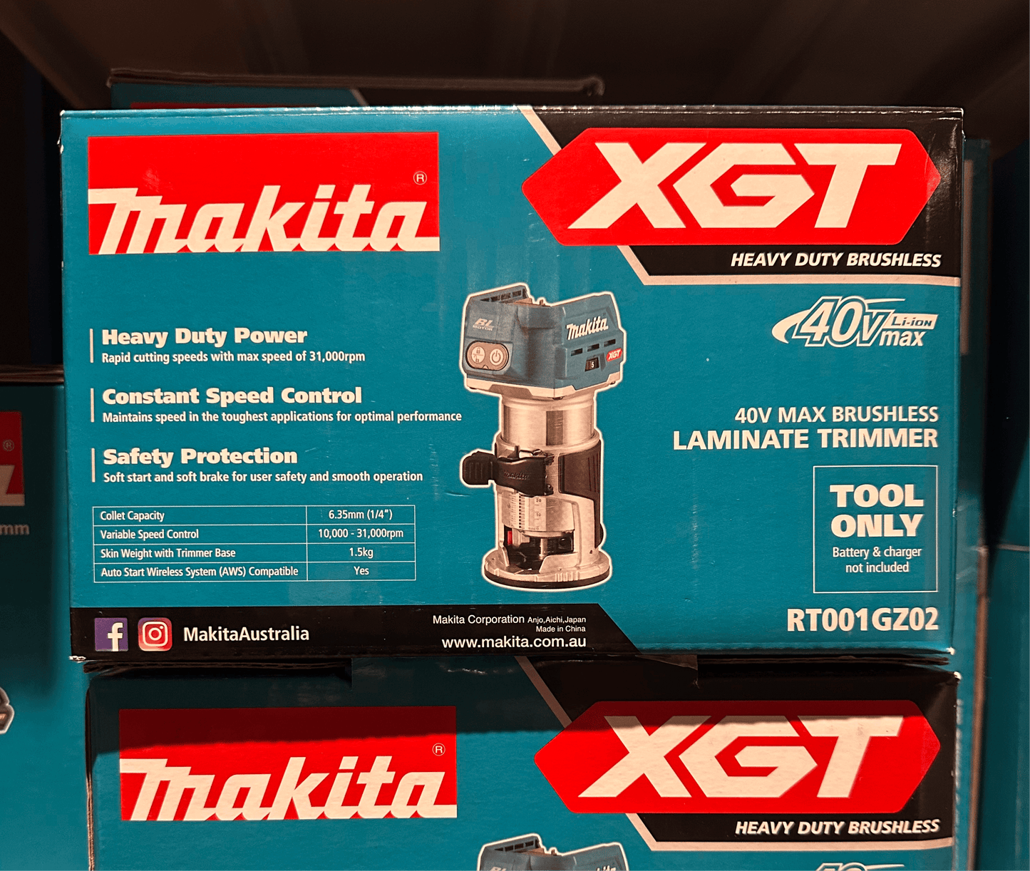 Makita 40V MAX XGT Cordless Brushless Laminate Trimmer Router RT001GZ02 Skin