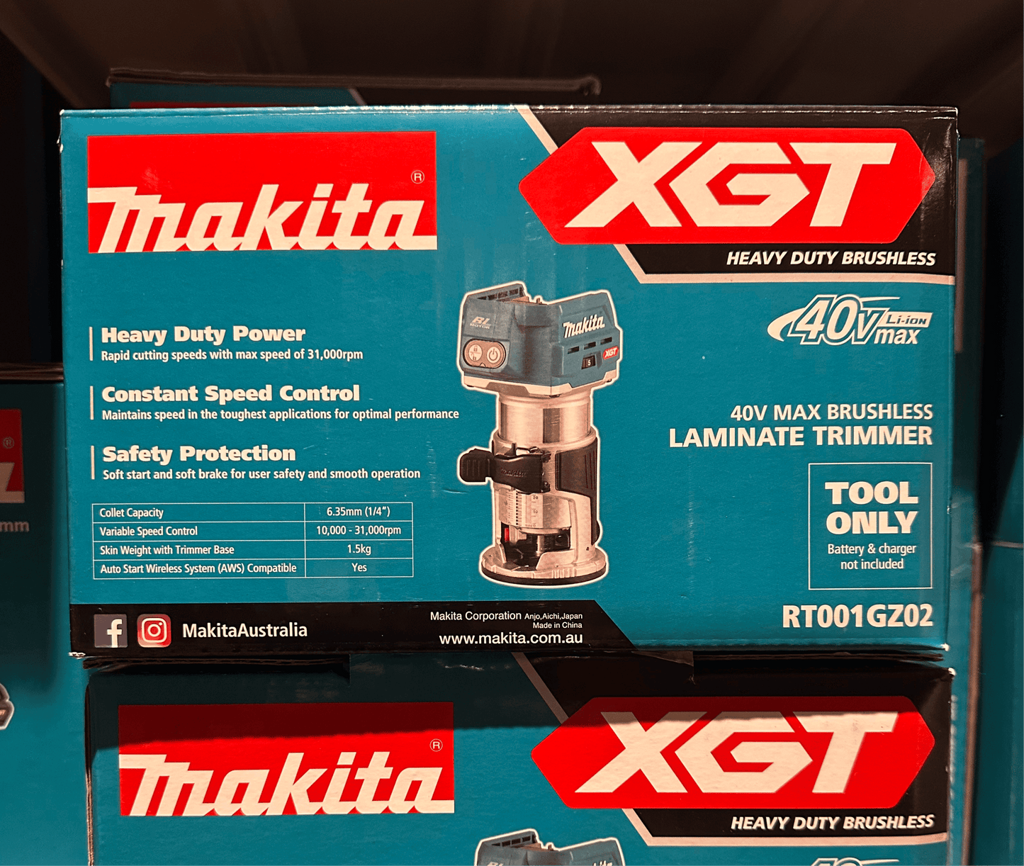 Makita 40V MAX XGT Cordless Brushless Laminate Trimmer Router RT001GZ02 Skin