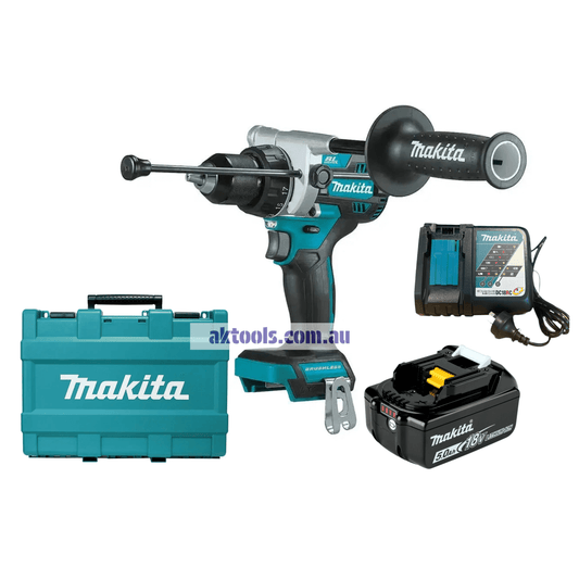 Makita DHP486 18V Hammer Drill Driver Set 5Ah Battery Rapid Charger Case
