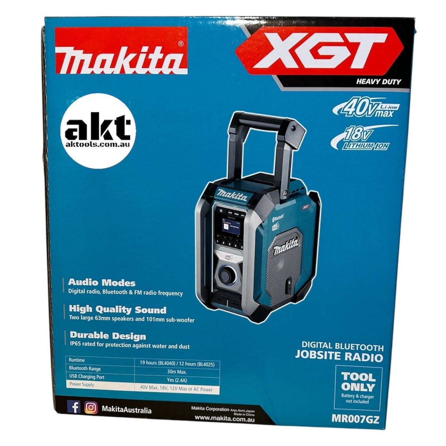 Makita Digital Radio Bluetooth XGT 40V 18V 12V MR007GZ