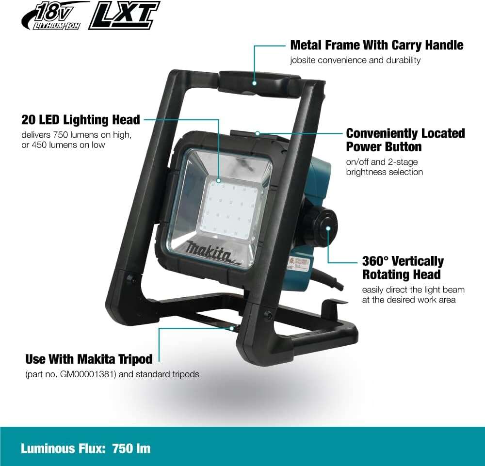 Makita DML805 18V LXT Cordless Corded LED Flood Light AK TOOLS