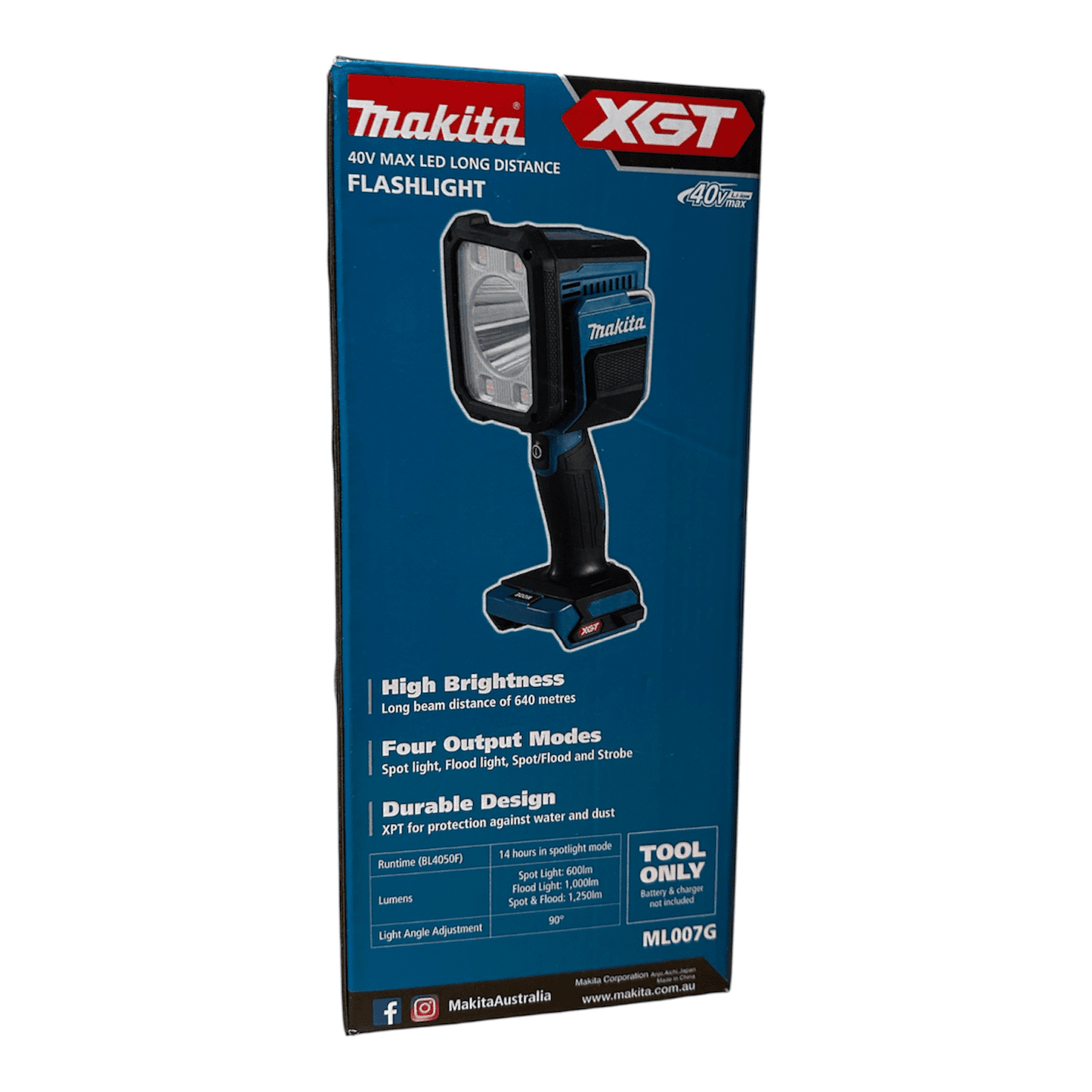 Makita ML007G 40V Max LED Long Distance Flashlight Skin Only 3