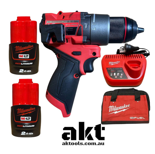 Milwaukee M12 12V Hammer Drill Driver Kit M12FPD2 2x 2.0Ah Battery & Charger AK TOOLS