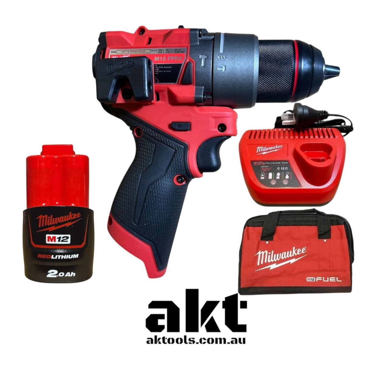 Milwaukee M12 12V Hammer Drill Driver Kit M12FPD2