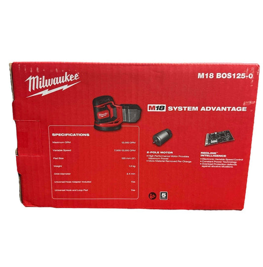 Milwaukee M18 18V Random Orbital Sander M18BOS125-0
