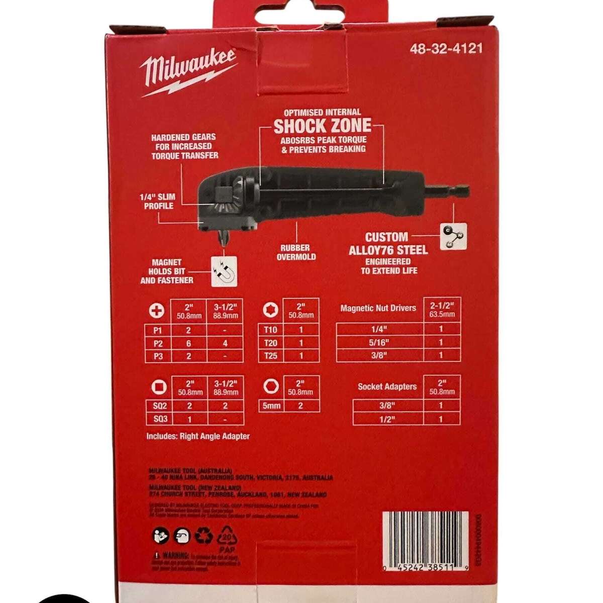 Milwaukee Shockwave Screwdriver Bit Set With Right Angle Attachment 2