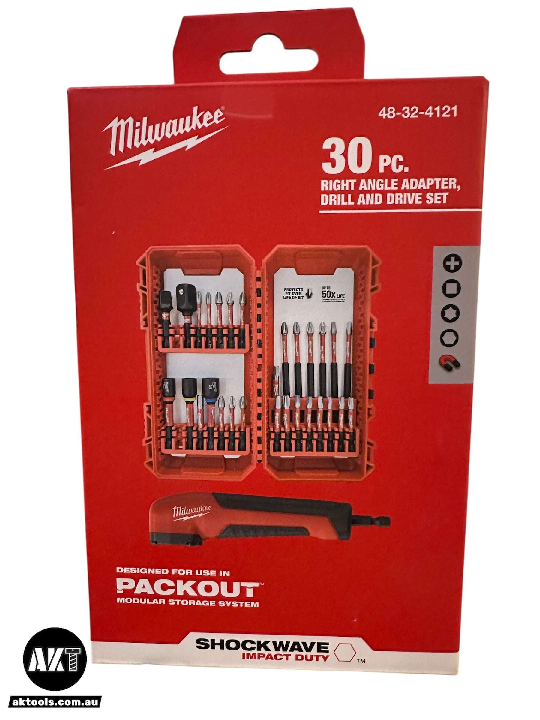 Milwaukee Shockwave Screwdriver Bit Set With Right Angle Attachment AK TOOLS