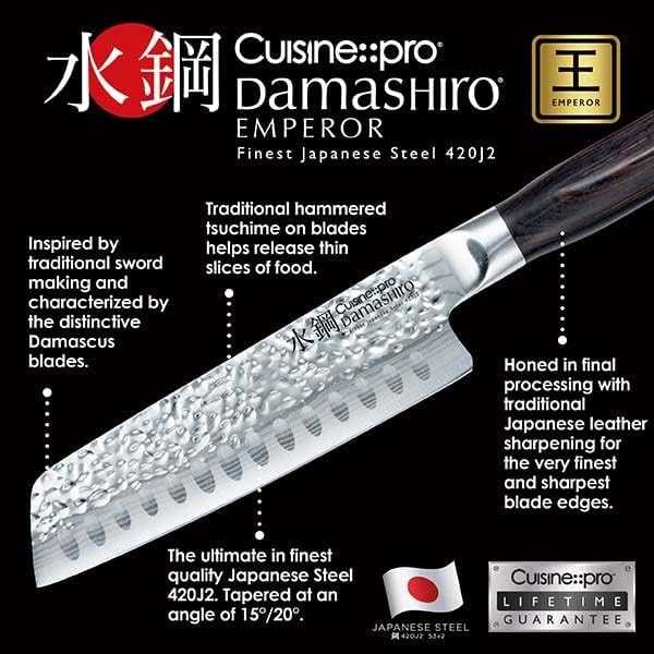 Cuisine::pro Damashiro Emperor Santoku Knife 5.5 Inch Japanese Steel-aktools