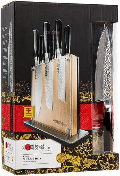 Baccarat Damashiro Emperor Shi Knife Block 7PC Set
