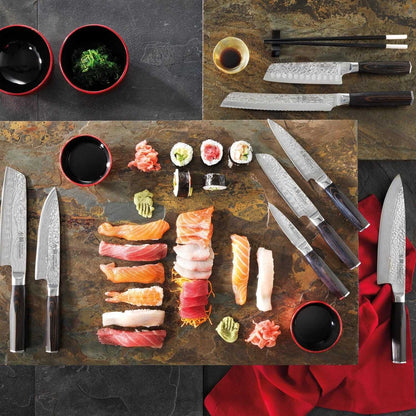 Cuisine::pro Damashiro Emperor Santoku Knife 5.5 Inch Japanese Steel-aktools