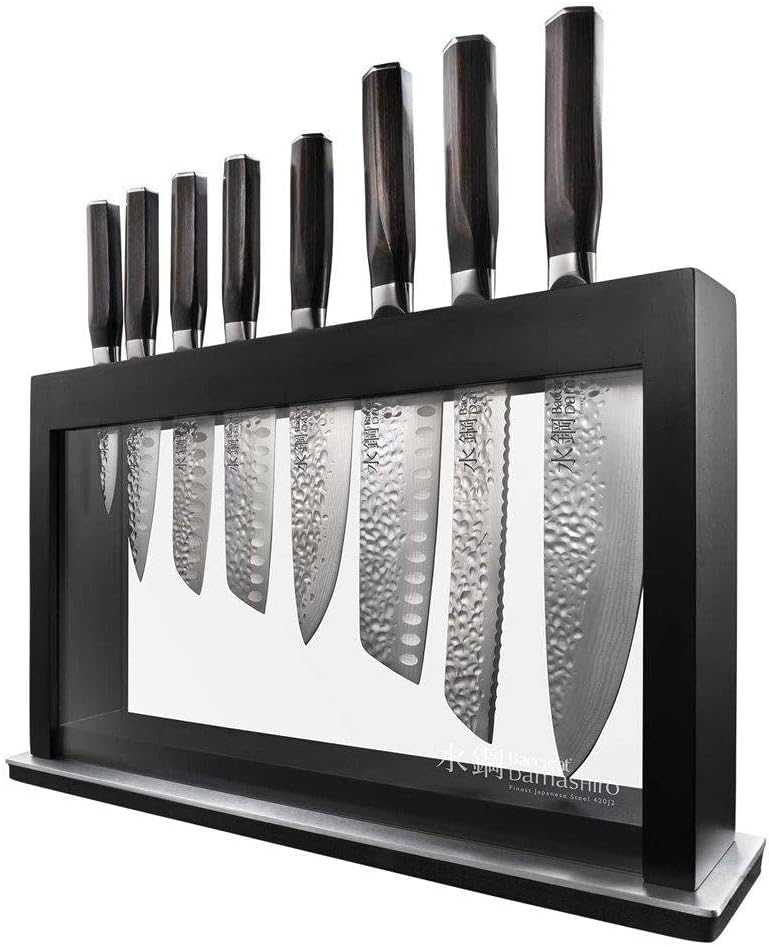 Baccarat Damashiro Emperor Hisa 9 Piece Knife Block-aktools