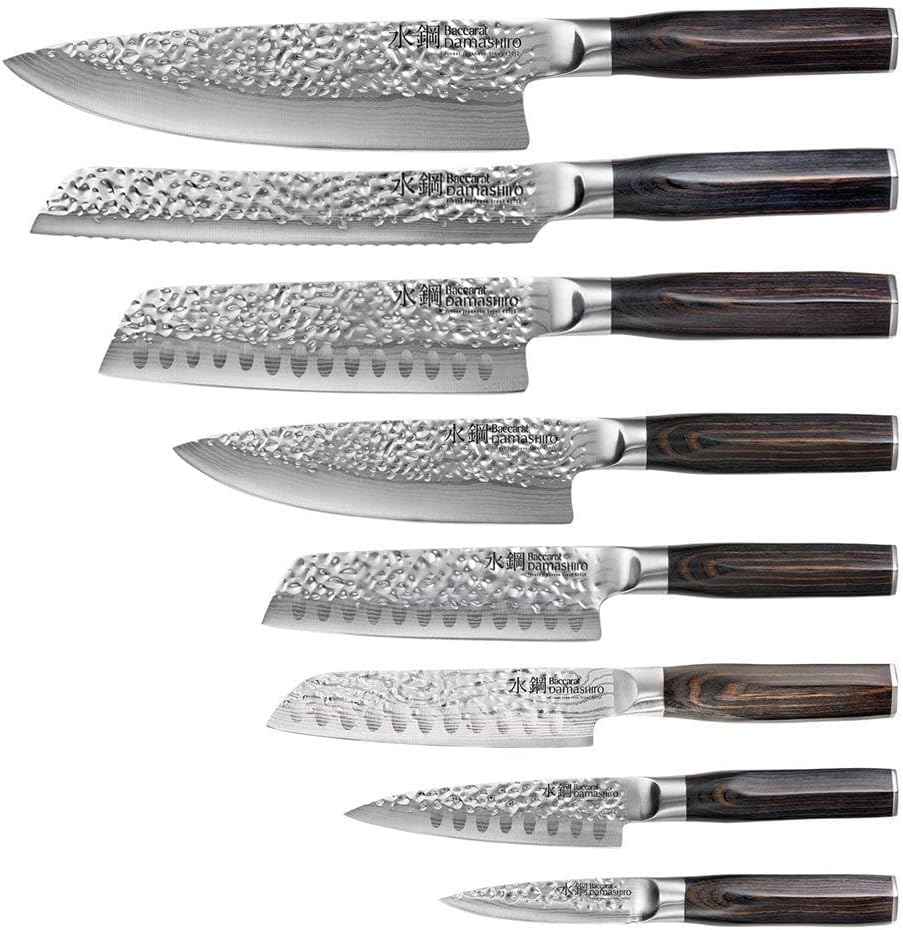 Baccarat Damashiro Emperor Hisa 9 Piece Knife Block-aktools