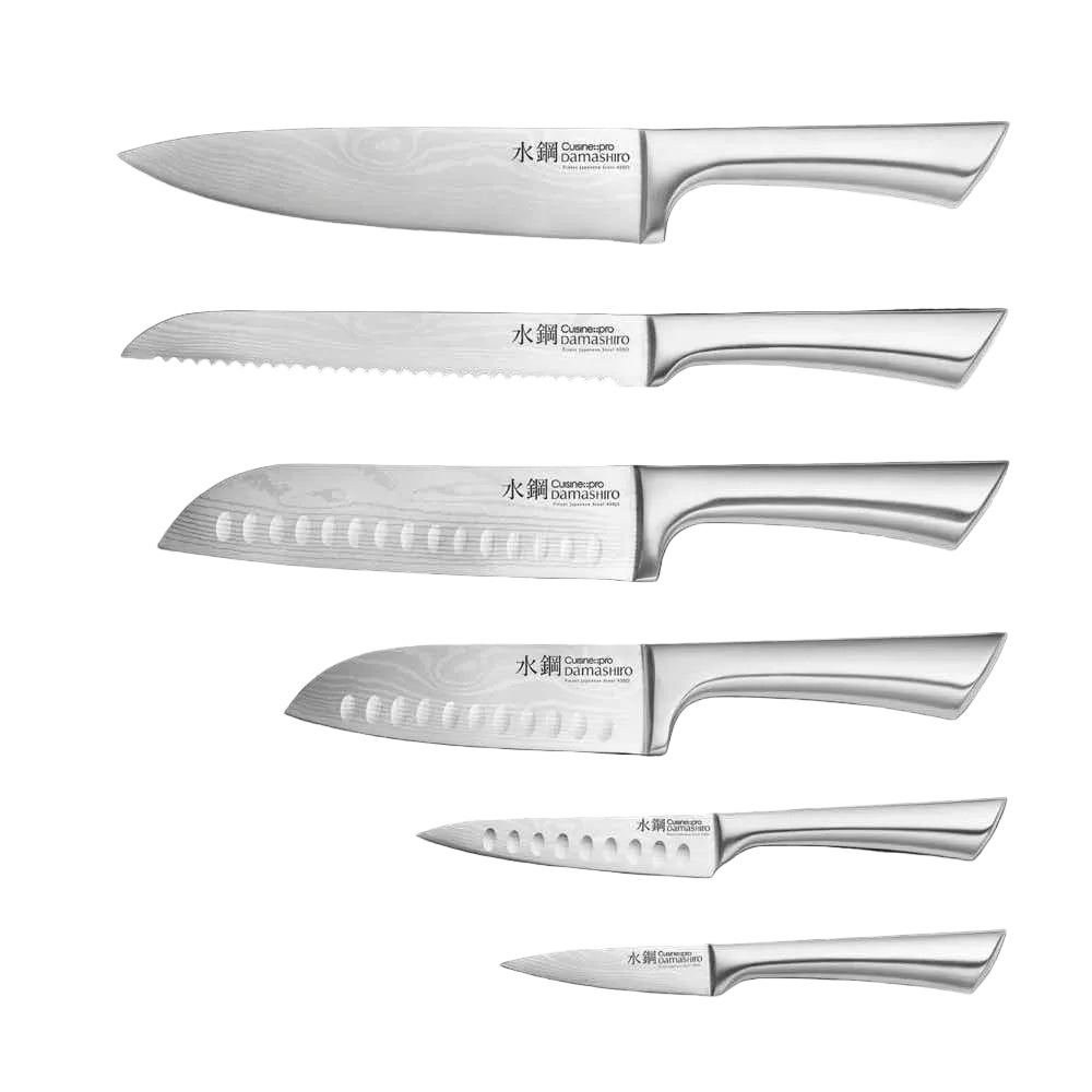 Cuisine pro Damashiro 7 Piece Mizu Knife Block Oak