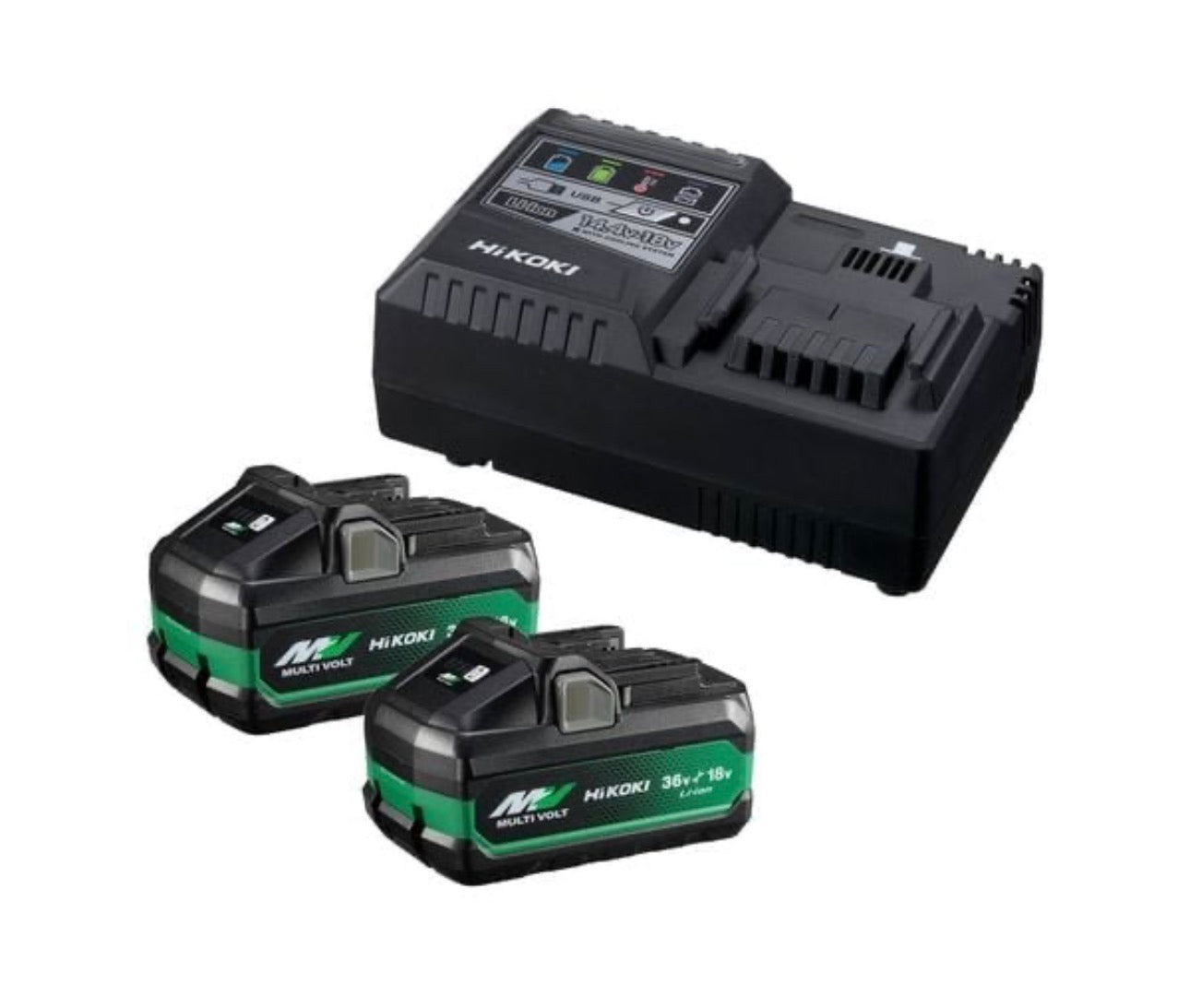 HiKOKI Multivolt Starter Pack with 2x MultiVolt Battery & Rapid Charger Pack UC18YSL3(HHZ)