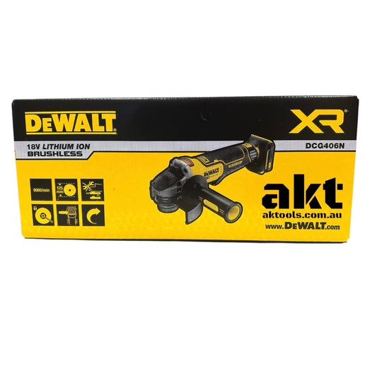 Dewalt DCG408N-XJ 18V XR Brushless 125mm Paddle Switch Angle Grinder