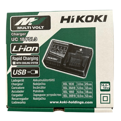 HiKOKI UC18YSL3(H0Z) Rapid Battery Charger with Cooling & USB Port Genuine - AK TOOLS
