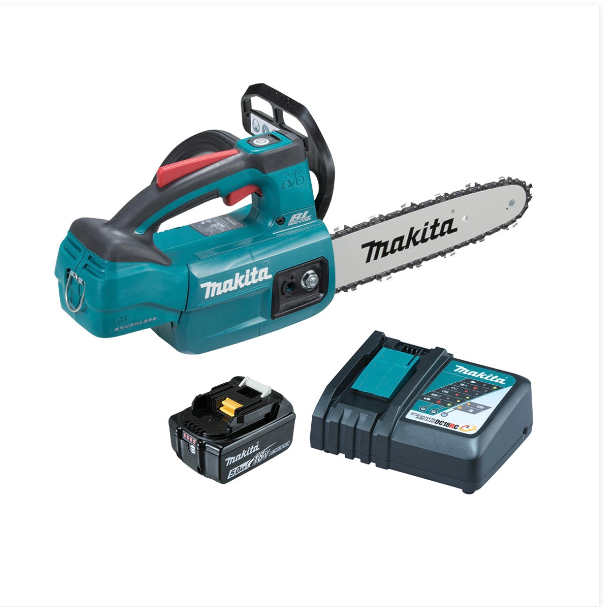 Makita DUC254RT
18V Brushless Chainsaw 250mm Kit 5.0Ah Battery & Rapid Charger