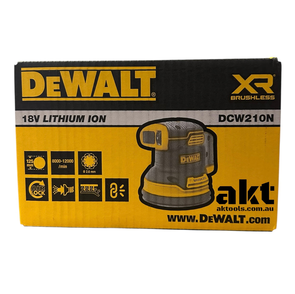 DeWalt DCW210N-XJ 18V XR Random Orbital Sander 125mm AK TOOLS
