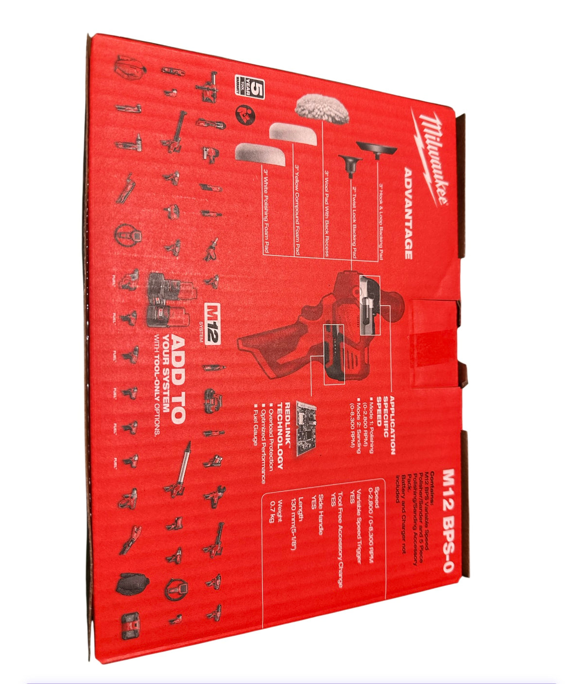Milwaukee M12BPS-0 12V Spot Polisher Detail Sander