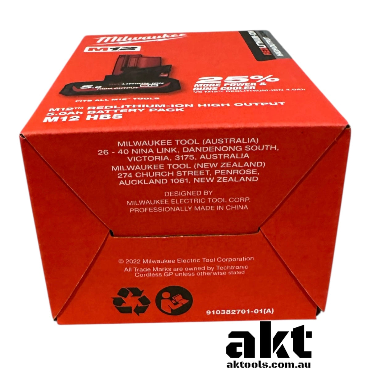 Milwaukee 12V Battery 5.0AH Battery High Output Battery M12HB5 - Original Genuine AK TOOLS