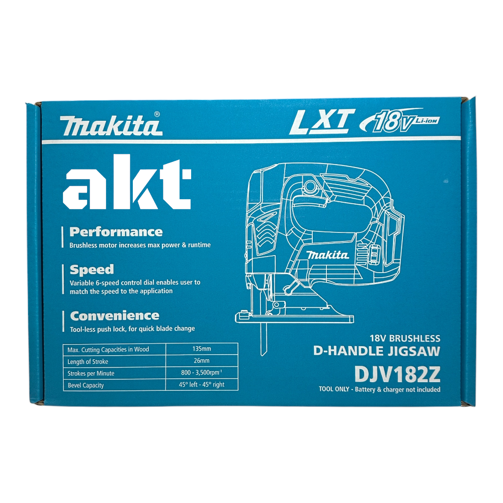 Makita DJV182Z 18V Cordless Jigsaw D-Handle  Skin Only