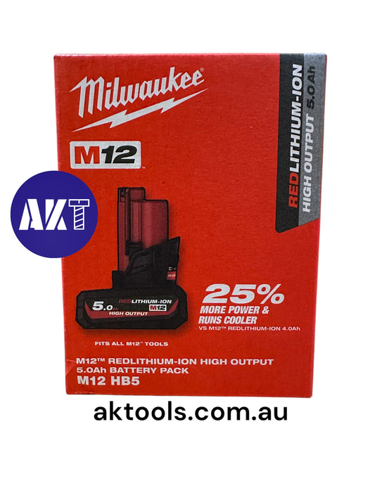 Milwaukee 12V Battery 5.0AH Battery High Output Battery M12HB5 - Original Genuine