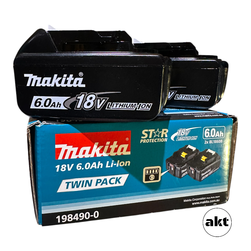 Makita 18V 6.0Ah Battery LED BL1860B-L Twin Pack 198490-0 – AK Tools