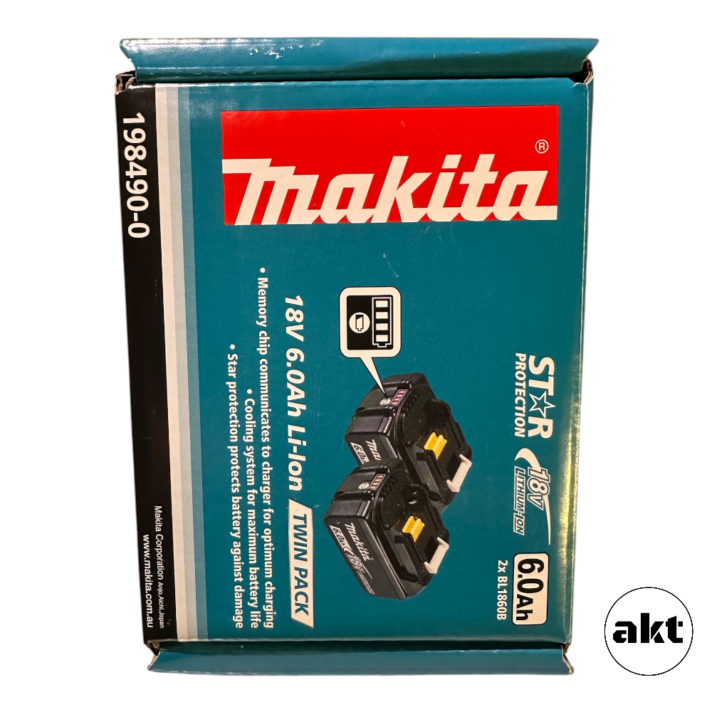 Makita 18V 6.0Ah Battery LED BL1860B-L Twin Pack 198490-0