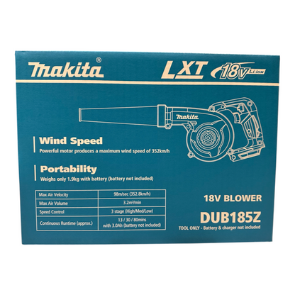 Makita DUB185Z 18V Blower Stubby Compact Cordless Skin Only