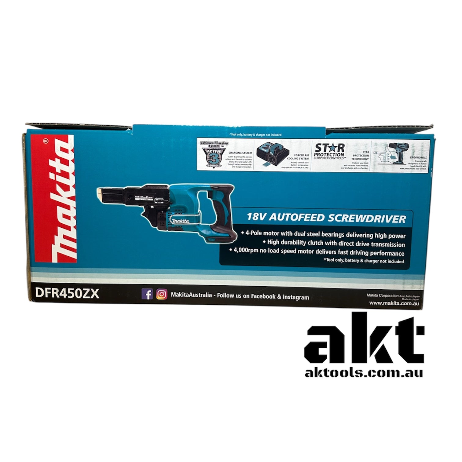 Makita DFR450ZX 18V Mobile Autofeed Screwdriver Plaster Collated Screw Gun