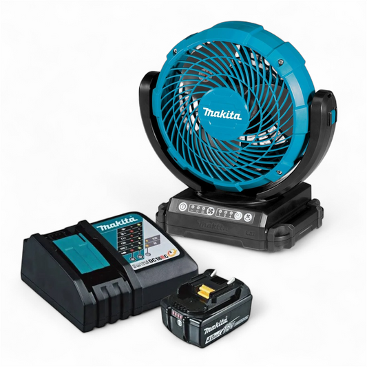 Makita 18V Cordless Fan Kit DCF102Z 4.0Ah Battery, Rapid Charger
