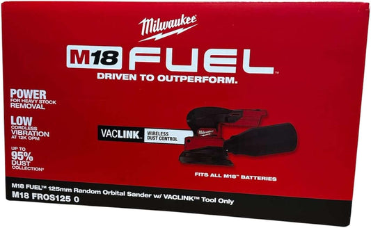 Milwaukee M18FROS1250 18V 125mm Random Orbital Sander with VACLINK - Skin Only
