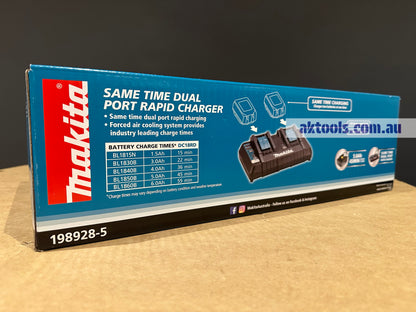 Makita 18V 2 X 5.0AH Dual Port Rapid Charger DC18RD, 2x BL1850BL Starter Kit 1989285 