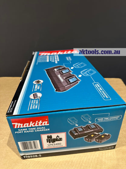 Makita 18V 2 X 5.0AH Dual Port Rapid Charger DC18RD, 2x BL1850BL Starter Kit 1989285 