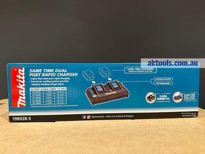 Makita 18V 2 X 5.0AH Dual Port Rapid Charger DC18RD, 2x BL1850BL Starter Kit 1989285 