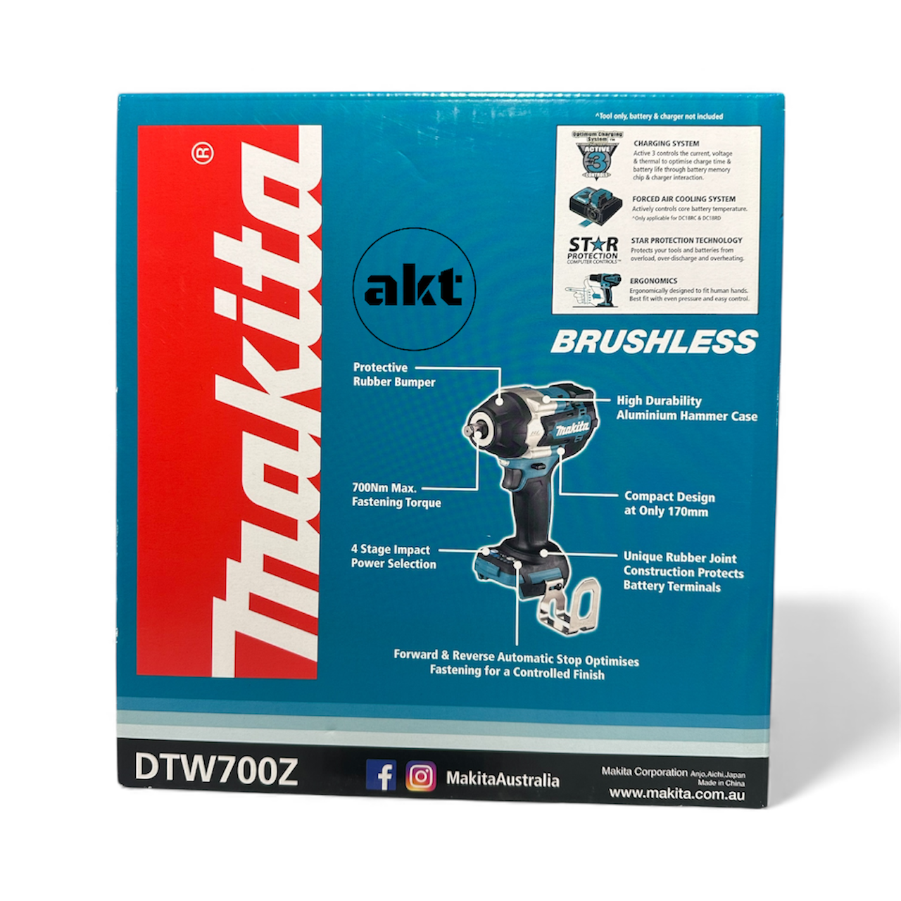 Makita 1/2" Impact Wrench DTW700Z Skin aktools.com.au