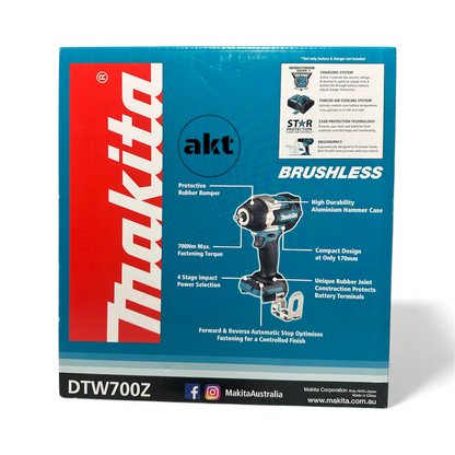Makita 1/2" Impact Wrench DTW700Z Skin aktools.com.au