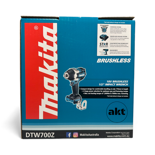 Makita 1/2" Impact Wrench DTW700Z Skin aktools.com.au